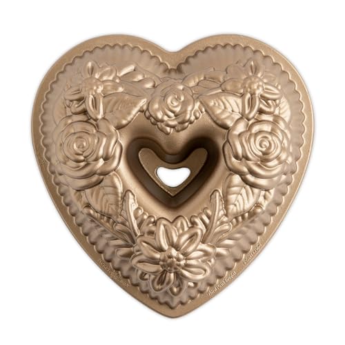 Nordic Ware Wildflower Heart Bundt, 6 Cup, Toffee - style: Heart Bundt