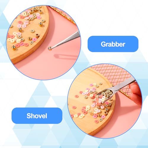 3pcs Sprinkles Tools for Cake Decorating, Stainless Steel Jewelry Earring Piercing Ball Bead Holder Claw Pearl Grabber Tool Tweezers with Shovel Head for Cake Cookie Cupcake Decoration