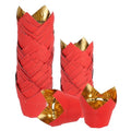 uxcell 50 Pcs Tulip Baking Cups Cupcake Muffins Liners Aluminum Foil Paper Greaseproof Wrappers for Weddings Birthday Party Festivals Christmas, Gold/Red - color: Gold/Red, size: 3.1