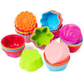 R HORSE Multi Flower-Shaped Silicone Cupcake Molds, 42PCS - color: Flowers