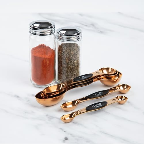 Progressive International Magnetic Measuring Spoons, Set of 5 – Black, Easy to Store with Magnetic Design (Rose Gold) - color: Rose Gold