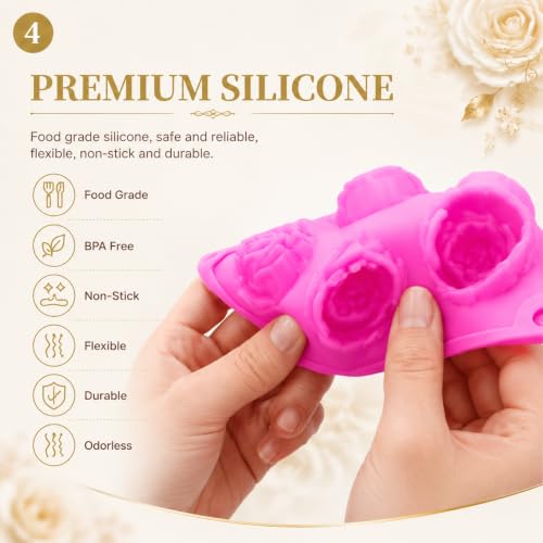2 Pcs 20 Cavity Rose Silicone Molds - color: Small Rose 2Pcs