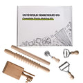 Complete 6 Pcs Pasta Making Tool Set Includes Two Ravioli Stamp Maker Cutter And Roller Wheel Set, Two Pasta Rolling Pins, Gnocchi Board By Cotswold Homeware Co - style: Complete - 6 piece