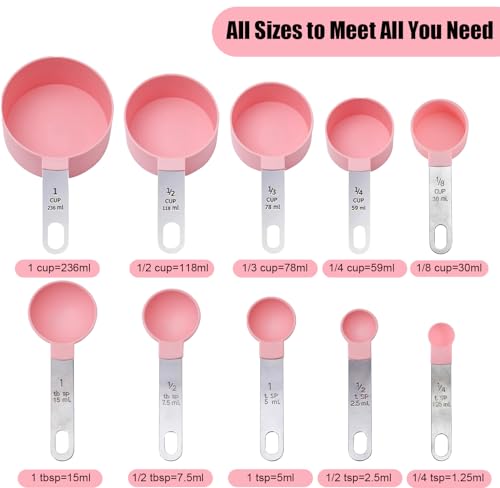 Measuring Cups and Spoons Set - color: Pink