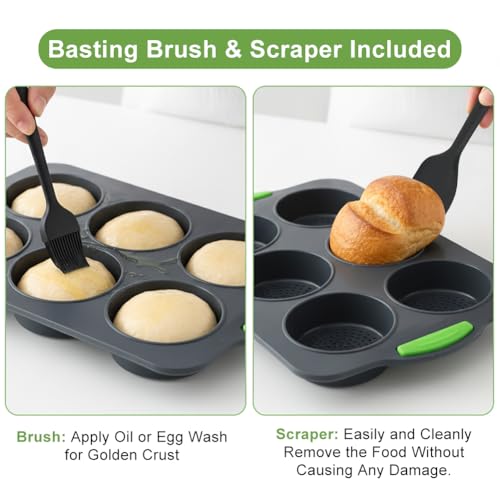 5 Pcs Silicone Hamburger Bun Pan and Baguette Pan Set