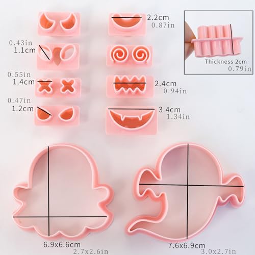 10Pcs Halloween Ghost Cookie Cutters DIY Mix Match Ghost Face Baking Molds - color: Halloween L-10
