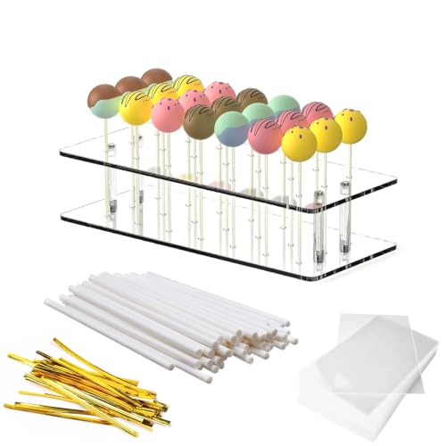 Cake Pop Stand for Drying, 21 Hole Acrylic Lollipop Holder Stand