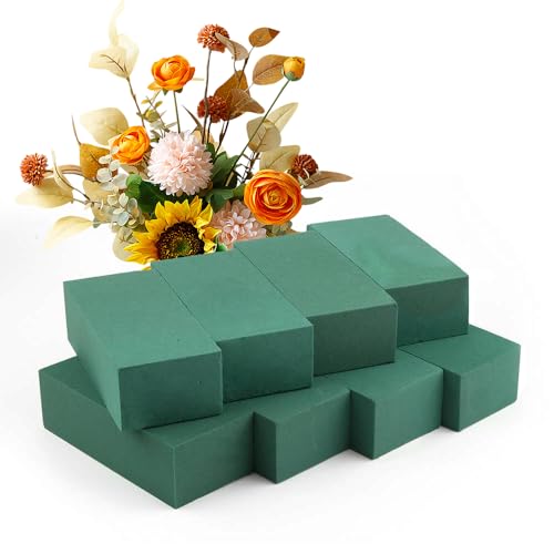 6Pcs Floral Foam Blocks Each (8.85”L x 4.1”Wx 2.75”H) Green Wet & Dry Flower Foam for Fresh & Artificial Flower Arrangements, DIY Crafts, Arts, Weddings, Birthdays and Garden Decorations