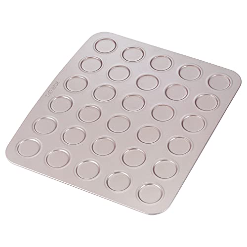 CHEFMADE Macaron Cake Pan, 30-Cavity Non-Stick Macaroon Biscuits Cookie Bakeware for Oven Baking (Champagne Gold) - size: Macaron 30 Cups