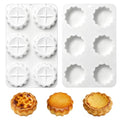 2PCS Egg Tart Silicone Mold, 6-Cavity Egg Tart Shaped Mousse Mold, White - color: White-XY054