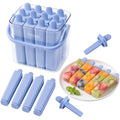12 Pack Individual Silicone Popsicle Molds, Easy Release - color: Blue
