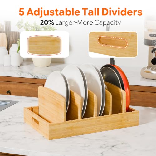 Simple Trending Extra Large Lid Organizer Bamboo, Pots Pans Lid Holder