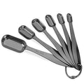 6-Piece 18/8 Stainless Steel Measuring Spoons Set, Dark Gray - color: Dark Gray, size: 6 Piece