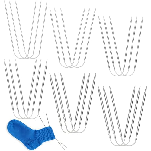 18 Pcs Stainless Steel Circular Knitting Needles Set, Sizes 2-4.5mm - size: 9inch