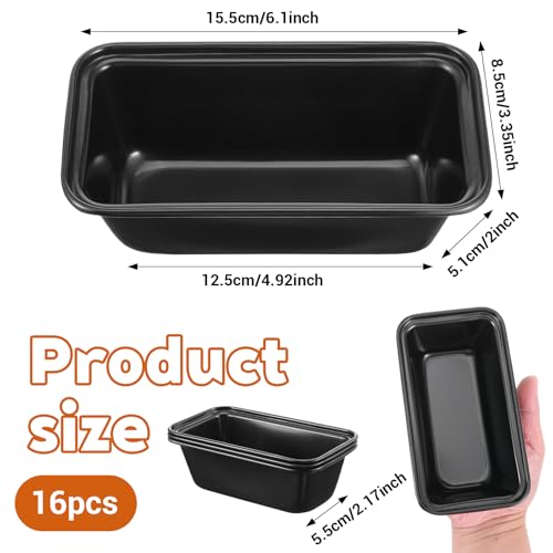 16 Pack Mini Loaf Pans for Baking, 6.1" Carbon Steel Nonstick Small Bread Pans for Banana Bread, Meatloaf, Brownies & Pound Cakes – Oven Safe, Easy Release & Dishwasher Safe Bakeware Set