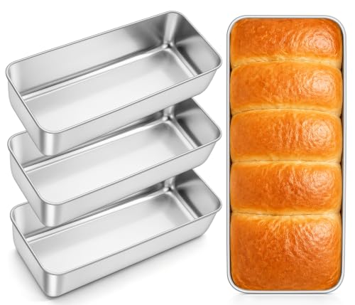 Leonyo 12x5IN Large Stainless Steel Loaf Pans for Baking Bread, 4 Pack - size: Large