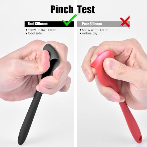 Doosu Silicone Small Spatula, 600°F Heat Resistant Mini Scraper (Black) - color: Black, size: 8.9in (small spatula)