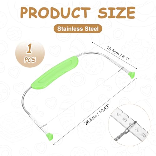 uxcell Cake Cutter Slicer Leveler with Plastic Handle Green - color: Green