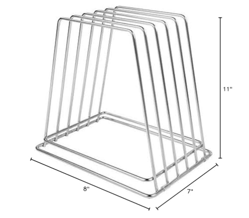Professional Kitchen Cutting Board Organizer, 1" Slot Stainless Steel Rack - size: 5 Slot, style: 1" Width