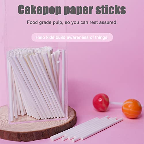 500 Pcs 4-Inch White Lollipop Sticks,Cake Pops Sticks,Paper Treat Sticks Sucker Stick for Cake Toppers,Dessert,Chocolate,Cookie,Candy(3mm) - size: 4 Inch (Pack of 500)