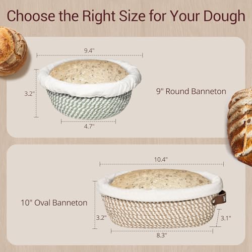 Sourdough Banneton Bread Proofing Basket for Sourdough Bread Proofing - color: A3-Green/Brown