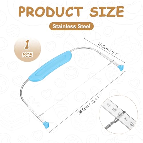 uxcell Cake Cutter Slicer Leveler with Plastic Handle Blue - color: Blue