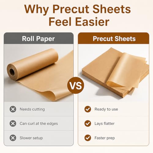 Precut Parchment Paper Sheets 100pcs Unbleached Baking Paper 11.8x15.7In