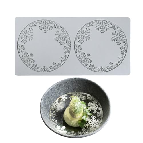 mostsom Silicone Lace Mold Round Shape Snowflower Pattern Food-Grade Fondant Molds Cake Decorating Tools Baking for DIY Candy Enthusiasts Home Bakers (B_ Snowflower) - size: B_ Snowflower