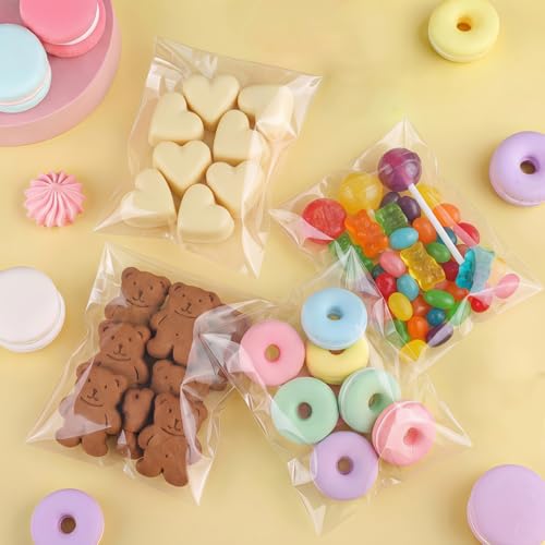 400 Pcs Cookie Bags 3.5x5.5 In Clear Cellophane Treat Bags, Self Sealing