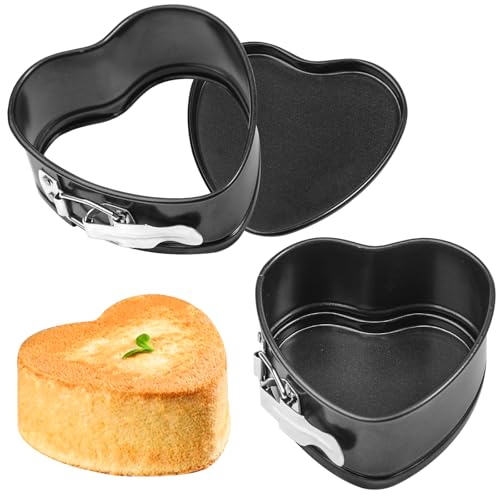 Webake Springform Pan 4 inch Heart Shape Mini Cheesecake Pan Set of 2, Cake Pan Heart Baking Molds Accessories of Instapot, Pressure Cooker, Air Fryer & Christmas, Valentine's Day Baking - size: 4 in Heart