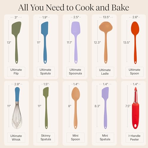 GIR: 10-Piece Silicone Ultimate Kitchen Utensils Set – Mediterranean - color: Mediterranean, size: 10 - Piece Set