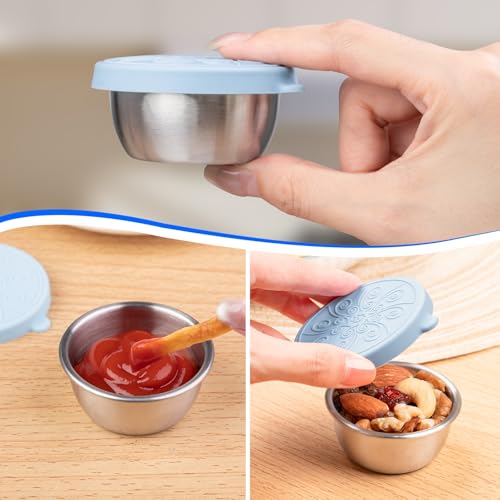 MICEBAY 8-Pack Salad Dressing Container, Leakproof Squeeze Bottles - color: Blue