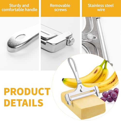 Stainless Steel Wire Cheese Slicer with 4 Extra Wires Cheese Cutter