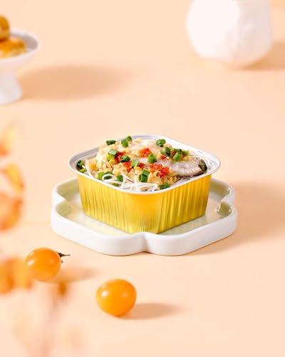 Mini Cake Pans with Lids, Square, 50 Pack, 10 oz, Gold - color: Gold, size: Square-10oz-50pcs