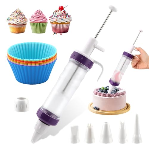 Dessert Decorator Piping Kit,Cake Decorating Gun for Frosting Cream
