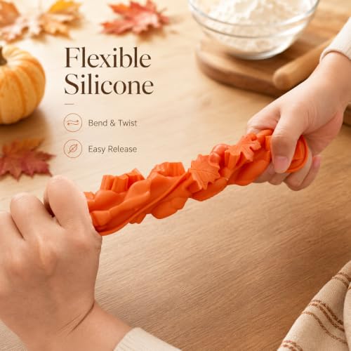 3Pack Thanksgiving Silicone Molds 3D Pumpkin Silicone Mold Fall Silicone Molds Autumn Maple Leaf Pumpkin Acornshape Thanksgiving Fall Theme Silicone Molds for Cupcake Topper Gummy Ice Cube Resin Soap