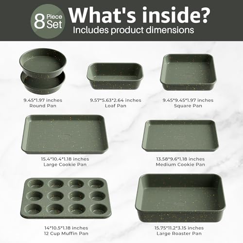 8-Piece Nonstick Bakeware Set, Stackable Oven Pan Set, Baking Pans Set - size: 8PCS