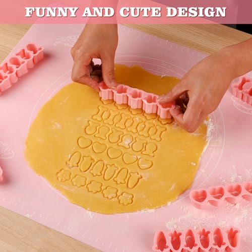 HUAKENER Mini Cookie Cutters - Biscuit Molds, Cute Cookie Cutter Set