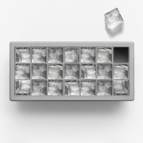 Ice Cube Tray with Lids, Small Silicone Molds for Cocktails & Drinks - color: Gray