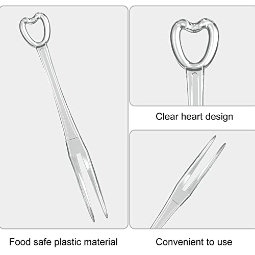 300PCS Disposable Plastic Fruit Forks, YEAJOIN Mini Cake Forks Tasting Appetizer Cocktail Forks Picks Small Dessert Food Picks Sticks