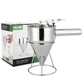MyLifeUNIT Pancake Batter Dispenser, Stainless Steel Funnel Cake Dispenser with Stand - size: Small