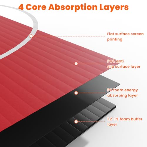 Rollable Wrestling Mat, 1.2" XPE Foam Mats for BJJ Jiu Jitsu & Judo - color: Red, size: 10'x10'