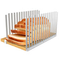 Adjustable Bread Slicer with Suction Cup Base – Perfect for Homemade Sourdough & Sandwich Bread | Portable Bamboo Design for Even Slices, Easy Storage, and Kitchen/Bakery Use