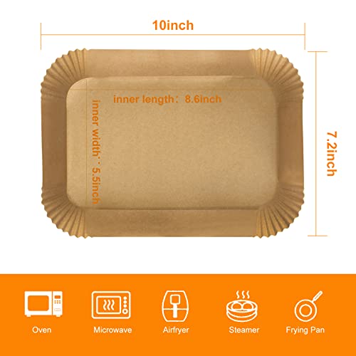 Air Fryer Liners Disposable for Ninja Dual, 8.6 x 5.5in, 100 Pcs - size: 8.6*5.5"Rectangle-100 PCS