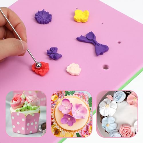 Polymer Clay Mat with 5 Holes, Fondant Paste Cake Foam Pad Mat Rectangular Flower Drying Mats Clay Modelling Tools Crafts Mats for Sugarcraft Cakes Decoration Painting