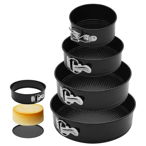 Springform Cake Pan Set,Non-Stick Springform Pans Set of 4 - color: Black4