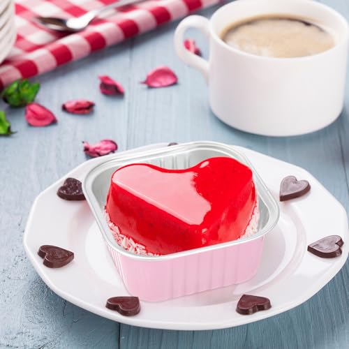 Skylety 100 Pcs 5oz Mini Square Cake Pans with Lids, Pink - color: Pink