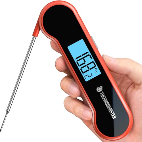 0.5 Sec Instant Read Meat Thermometer Digital for Cooking, Red - color: Red