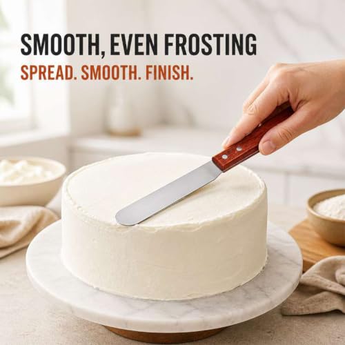 4-Piece Straight Icing Spatula Set, Stainless Steel Cake Tools Set