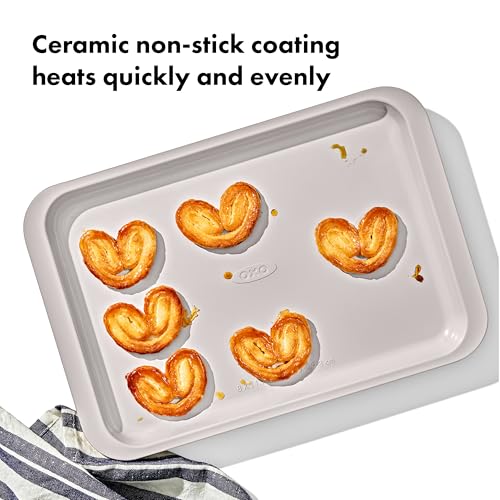 OXO Good Grips Non-Stick Pro Ceramic Coated Metal Bakeware Quarter Sheet - color: Tan, size: Quarter Sheet Pan